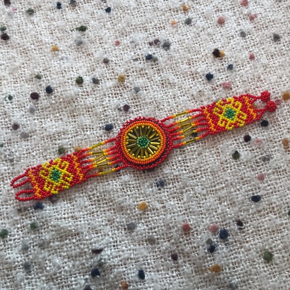 Handmade Woven Beaded Bracelet - Picture 2 of 12